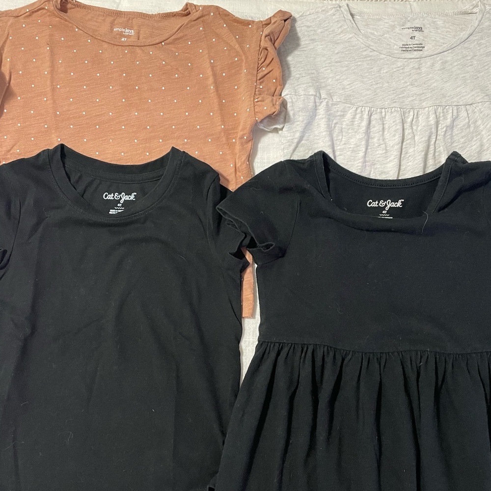 Cat & Jack Black and Tan T-Shirt Dress Set